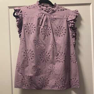 1. State Purple Eyelet Blouse